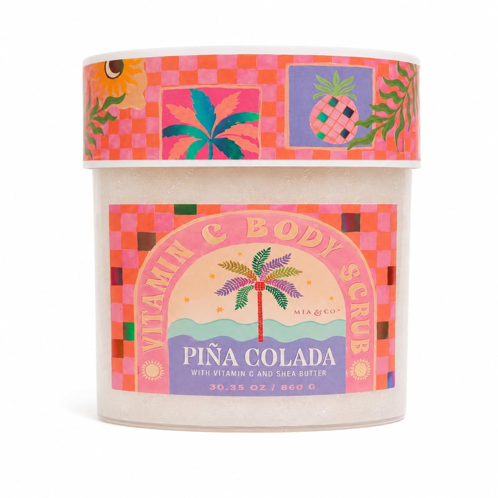 MIA & CO Pia Colada Smoothing Sugar Scrub with Vitamin C and Shea Butter, 30.35 oz