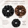 2 Pcs Oversized-Satin-Scrunchies Women-Girls Large-Soft-Elastic-Hairband view 2