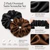2 Pcs Oversized-Satin-Scrunchies Women-Girls Large-Soft-Elastic-Hairband view 3