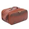 Vintage Two Tone PU Travel Toiletry Bag, Multi Compartment Portable Grooming Organizerbrown view 1