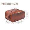 Vintage Two Tone PU Travel Toiletry Bag, Multi Compartment Portable Grooming Organizerbrown view 2