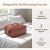 Vintage Two Tone PU Travel Toiletry Bag, Multi Compartment Portable Grooming Organizerbrown view 3