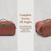 Vintage Two Tone PU Travel Toiletry Bag, Multi Compartment Portable Grooming Organizerbrown view 4