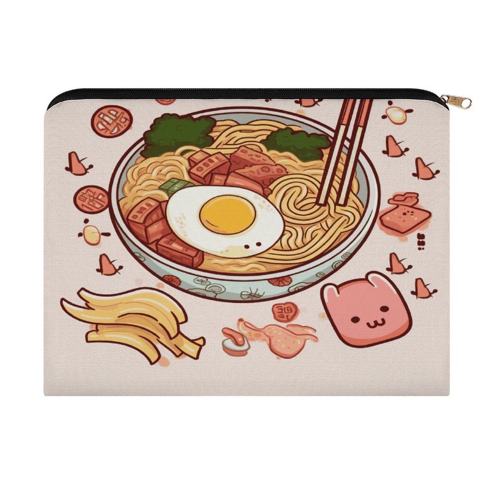 FekiLoot Delicious Sweet Ramen Aesthetic Travel Makeup Bag Portable Cosmetic Bag with Zipper Cute Makeup Pouch & Toiletry Bag for Women Lightweight Skincare Organizer