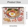 FekiLoot Delicious Sweet Ramen Aesthetic Travel Makeup Bag Portable Cosmetic Bag with Zipper Cute Makeup Pouch & Toiletry Bag for Women Lightweight Skincare Organizer view 2