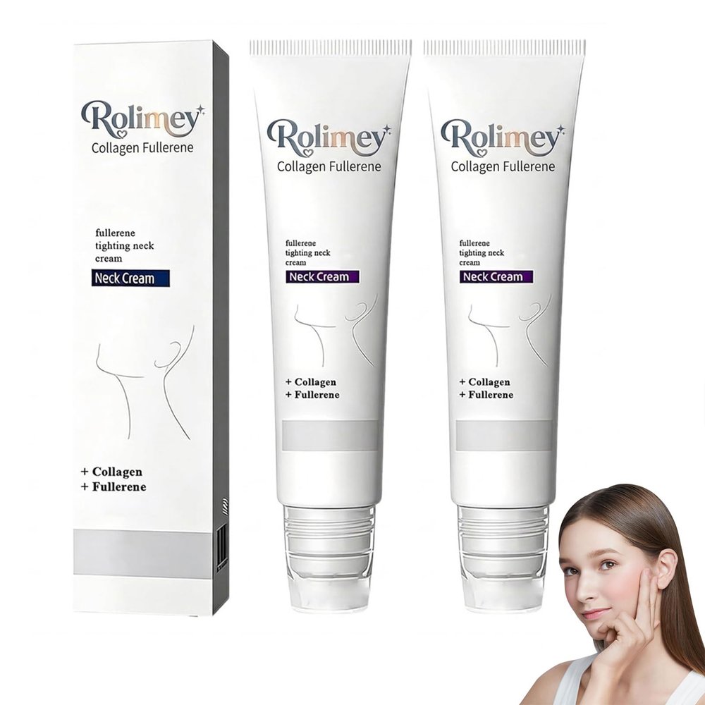 dooeka Rolimey Collagen Fullerene Cream, 2026 New Professional Magic Collagen Fullerene Neck Cream, Rolimey Tightening Neck Cream, Skin Firming Rejuvenation for All Skin Types (2 Bottle)