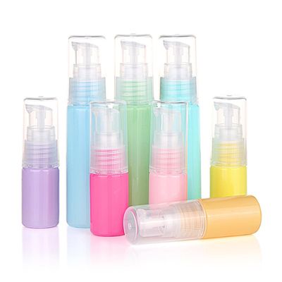 OATIPHO Emulsion Bottles Portable 10ml Colorful Plastic 8pcs with Press Pump Refillable Subpackaging Bottles Smooth Surface Cosmetic Sample Pump for Travel