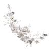 WRITWAA Elegant Wedding Headband for Brides Lightweight Bridal Hair Vine with Pearls Copper and Polymer Clay Material for Evening Events and Parties view 1