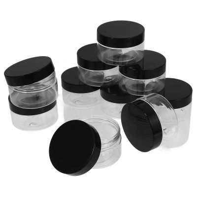 PAMINGONO 10pcs Small Plastic Storage Jars with Lids 100ml Wide Mouth Pet Containers for Food Storage and DIY Projects Reusable Travel Cosmetic Cream Jars