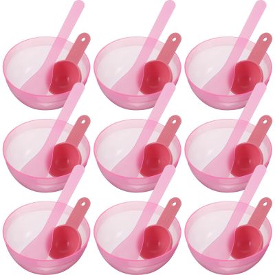 Operitacx 10 Sets Facial Mask Mixing Bowl Set with Stick and Spoon Plastic DIY Face Mask Bowls for Skincare Versatile Use for Home and Spa