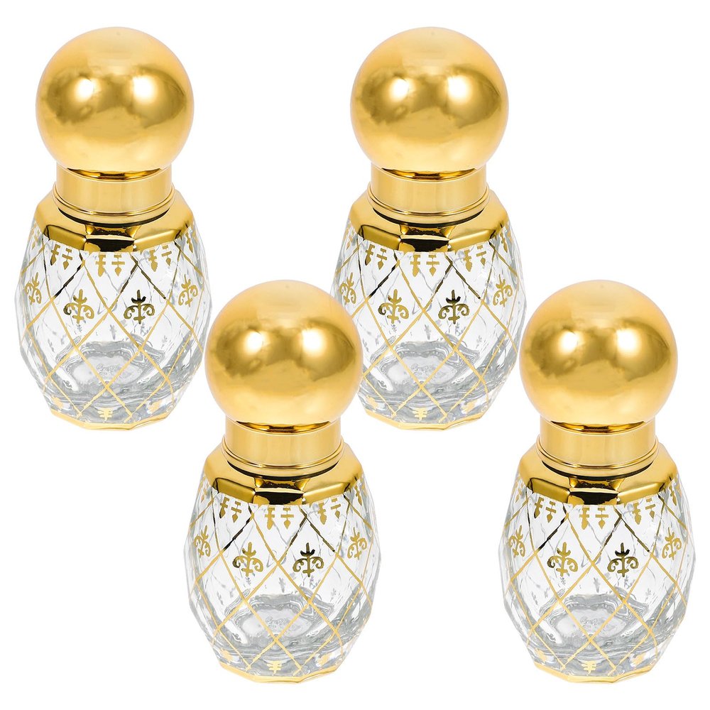 MALUGOGO Glass Roller Bottles for Perfume and Skincare 4 Pack 8ml