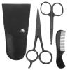 Luxshiny Stainless Steel Beard Scissors and Mustache Trimming Kit for Men with Precise Trimming, Anti-rust Hair Scissors Set Includes Comb and Storage Pouch for Home DIY and Barber Shops view 1