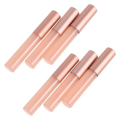 LABRIMP 6pcs Silicone Lip Brush with Cap for Gentle Application and Reusable Use, 3.07' round Head Makeup Applicator Wand, for Lip Coloring and Concealer, Portable for Travel and Storage