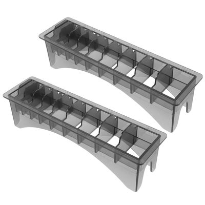 Toyvian 2pcs Hair Trimmer Storage Case with 10-slot Plastic Compartments for Salon Combs and Hair Clipper Positioning Combs, Stable Organization for Home Grooming and Moving