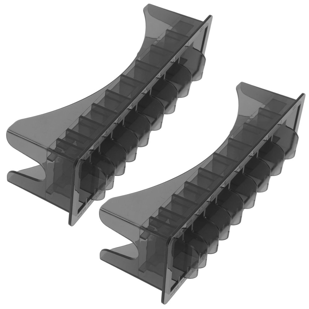 USHOBE 2pcs Hair Clipper Guard Holder with 10-slot Plastic Organizer Case, Travel-friendly and Stable Storage for Barber Accessories, for Home and Family Haircut Use