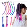 Colorful Wigs Ponytail Headbands Rubber Bands Beauty Hairs Bands Headwear Accessories Head Band Hair Ornament Daily Use(Orange pink) view 2
