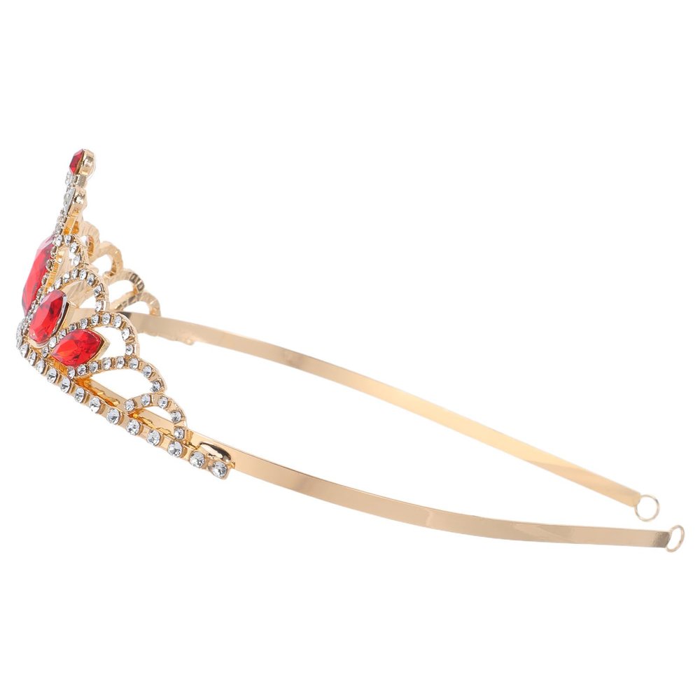 NUSITOU Red Heart Crystal Tiara Headband for Women Zinc Alloy Elegant Princess Design Comfortable Fit Versatile Styling for Christmas Party and Gifting