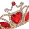 NUSITOU Red Heart Crystal Tiara Headband for Women Zinc Alloy Elegant Princess Design Comfortable Fit Versatile Styling for Christmas Party and Gifting view 3