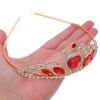 NUSITOU Red Heart Crystal Tiara Headband for Women Zinc Alloy Elegant Princess Design Comfortable Fit Versatile Styling for Christmas Party and Gifting view 4
