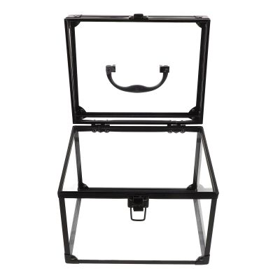 SOPOTUTU Lockable Makeup Storage Box with Large Capacity, Multifunctional Travel Cosmetic Organizer Case Made of Aluminum and Plastic, Stylish Design with Padlock and Keys for Bathroom