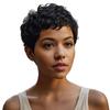 Nuxovin Short Pixie Cut Real Hair Wigs for Black Women Natural Black Curly Wigs Human Hair Glueless Lightweight Breathable Tangle Free Natural Look (Black/1B, 6inch) view 1