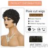 Nuxovin Short Pixie Cut Real Hair Wigs for Black Women Natural Black Curly Wigs Human Hair Glueless Lightweight Breathable Tangle Free Natural Look (Black/1B, 6inch) view 3