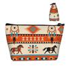 Women Ladies Makeup Cosmetic Case Holder for Makeup Brushes Jewelry Travel, Large Capacity Cosmetic Train Case Multipurpose Tote Bag Makeup Pouch (Southwest Native American Ethnic Horse Dreamcatcher) view 4