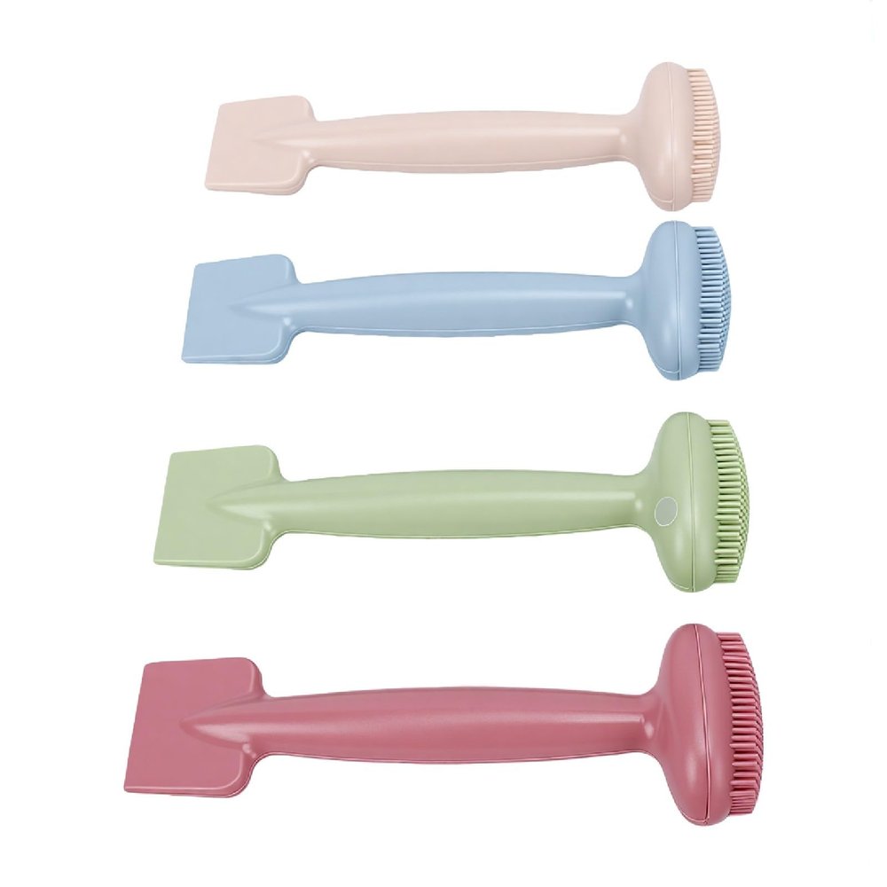 ZJchao Dual Ended Face Mask Brush Silicone Face Mask Brush Facial Cleansing Soft Silicone Head ABS Resin Handle Easy Clean for Sensitive Skin