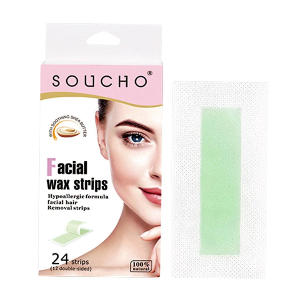 Luwecf 24x Hair Removal Strips Cold Waxing Kit for All Skin Types for Body Face Arm
