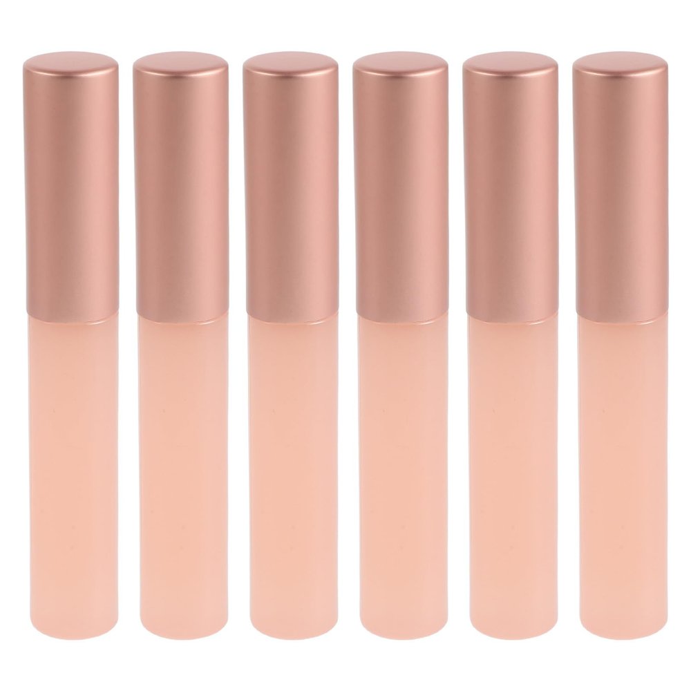 SILENRADAWN 6pcs Silicone Lip Balm Brush Set round Head and Secure Lid Portable and Reusable Silicone Lip Applicators for Travel and Storage in Your Bag