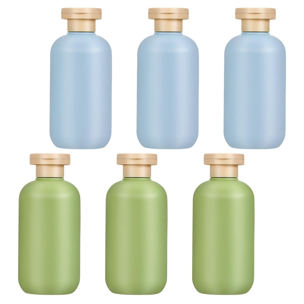 SECFOU 6pcs Refillable Travel Squeeze Bottles with Flip Caps 200ml 6.8oz Leak Proof Lotion and Conditioner Dispensers for Travel and Multiday Trips, Sturdy Pe Material
