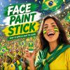 Brazil World Cup Face Paint Stick,Green Yellow and Green Brazil Soccer Fan Flag Face Body Paint Crayon,2026 World Cup Fans Eye Black,Sweatproof & High Pigment for Football,Rugby,Softball,Baseball view 2