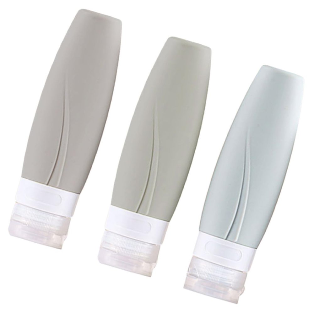 POPETPOP 3pcs Silicone Refillable Lotion Bottles 90ml Travel Subpackaging Containers Reusable Leak-proof Empty Travel Bottles for Cosmetic Liquid Outdoor Use