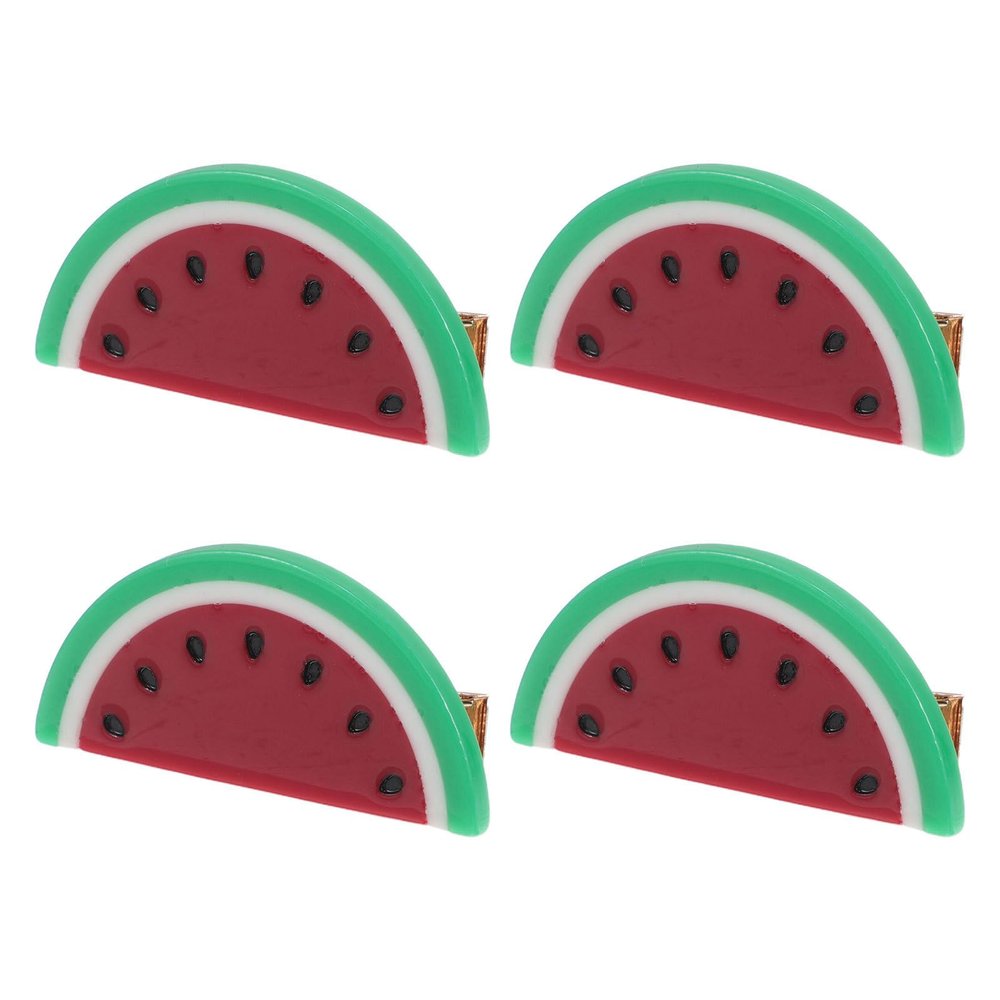 FUTUREORYY 4pcs Watermelon Hair Clips for Women Lightweight Artificial Fruit Hair Barrettes Made of Acetic Acid and Metal Cute and Stylish Accessories for Everyday Wear