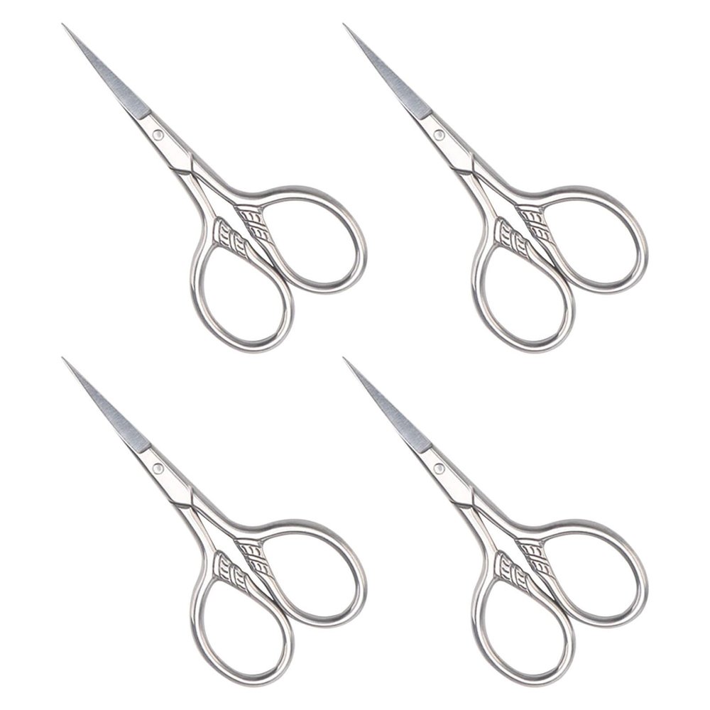 Didiseaon Beard Grooming Scissors for Men Versatile Facial Hair Small Scissor Kit for Traveling Stainless Steel 4pcs Portable Nose Hair and Beard Trimmer