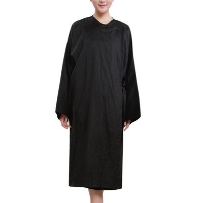 FUTUREORYY Black Nylon Taffeta Hair Dyeing Apron for Salon and Spa Waterproof Easy to Wear Hair Cutting Gown