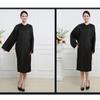 FUTUREORYY Black Nylon Taffeta Hair Dyeing Apron for Salon and Spa Waterproof Easy to Wear Hair Cutting Gown view 4