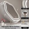 Irregular Tabletop Vanity Mirror with LED Lights, Cloud Shape Illuminated Cosmetic Mirror, Touch Switch 3 Lighting Modes for Makeup and Shaving(47x62cm/18.5x24.4in) view 2