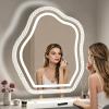 Irregular Tabletop Vanity Mirror with LED Lights, Cloud Shape Illuminated Cosmetic Mirror, Touch Switch 3 Lighting Modes for Makeup and Shaving(47x62cm/18.5x24.4in) view 3