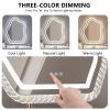 Irregular Tabletop Vanity Mirror with LED Lights, Cloud Shape Illuminated Cosmetic Mirror, Touch Switch 3 Lighting Modes for Makeup and Shaving(47x62cm/18.5x24.4in) view 4