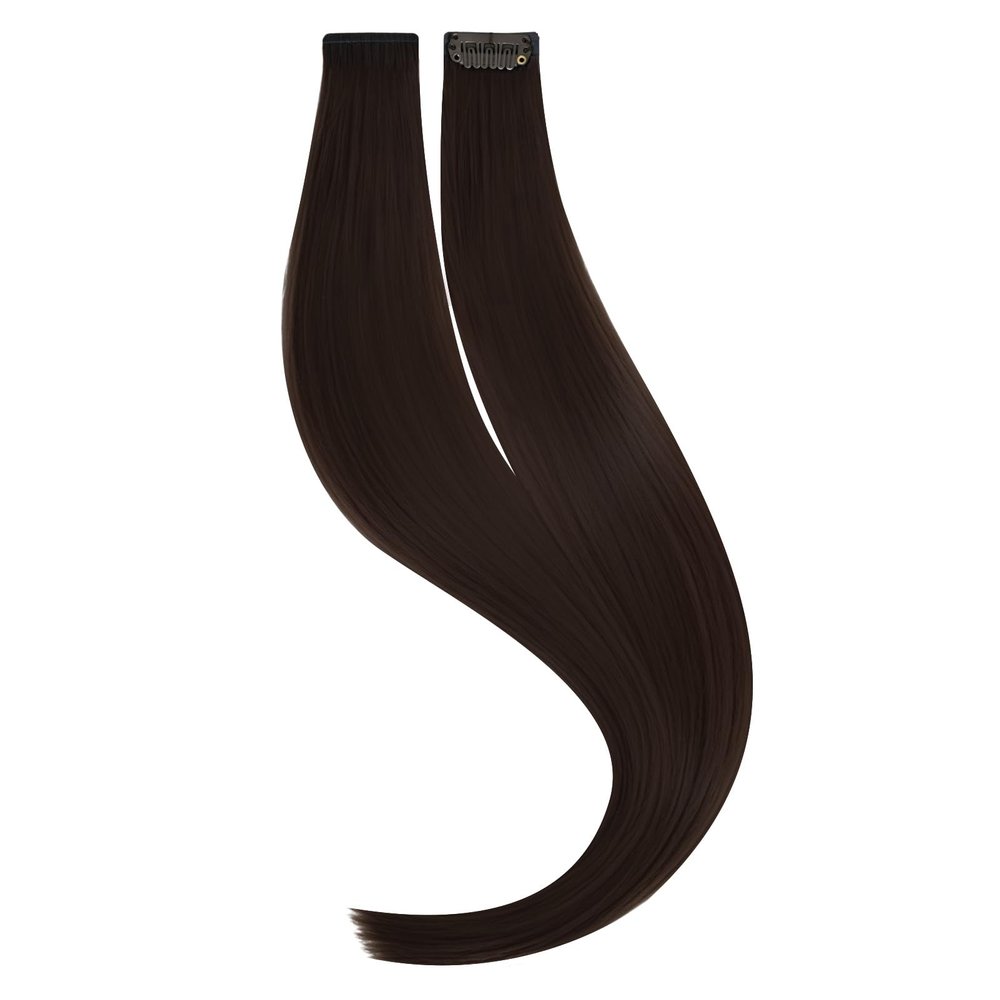 U Extension Seamless Clip in Hair Extensions Real Human Hair 12 Inch 2Pcs