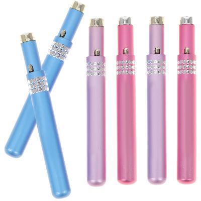 GETAJGHSD 6 Pcs Portable Metal Lip Brush Set with Retractable Fiber Tips, Flexible Color Adjustment for Delicate Lip Shape, for Carrying and Professional Beauty Salon Use
