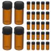ELEOUTI 100pcs Amber Glass Essential Oil Bottles with Inner Plug Refillable Small Dropper Vials for Aromatherapy DIY Perfume Cosmetic Oils Travel Sample Containers view 1