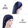 Zerodeko Satin Sleeping Cap Elastic Long Hair Headband Lightweight Breathable Hair Protection Hat 6pcs for Adults for Wash Face and Make view 3