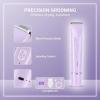 Bikini Trimmer for Women, Dual Head Electric Pubic Hair Trimmer, USB Charge, IPX7 Waterproof, Purple view 3