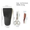 UKCOCO Black Stainless Steel Mustache Scissors and Beard Trimming Shears with Comb and Storage Bag Portable and Easy to Carry for Home DIY and Hair Salons view 2
