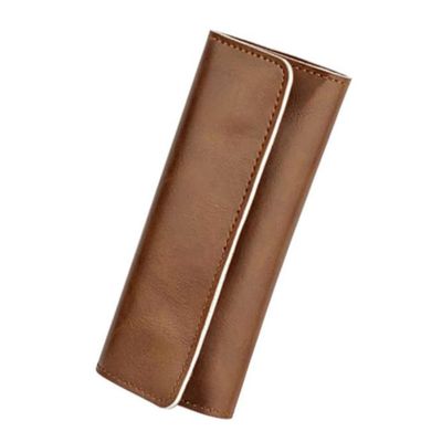 SOPOTUTU Pu Eyelash Tweezers Storage Bag with Comfortable Touch and Protective Design Brown Makeup Tool Organizer Pouch for False Eyelash Extension Tweezers