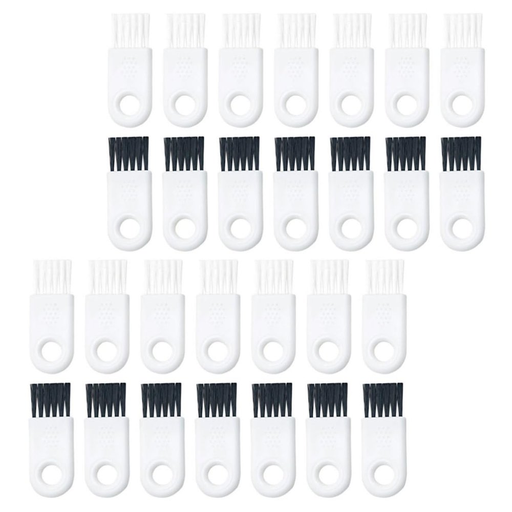 NUOBESTY Electric Shaver Cleaning Brush Abs Material 30pcs Razor Cleaner Tool White Mini Brush for Cleaning Hard-to-reach Spaces, Easy to Carry for Electric Shavers and Keyboards