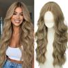 Nnzes Ash Honey Blonde Wigs for Women, 26 Inch Long Wavy 4x1 Lace Part Wig view 1