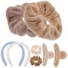 HEATSHAKING Plush Hair Accessories for Women and Including Hairband Hair Clip and Firm Hold and Long Serving Life White Flocking and Abs Material for Working and Sporting view 1